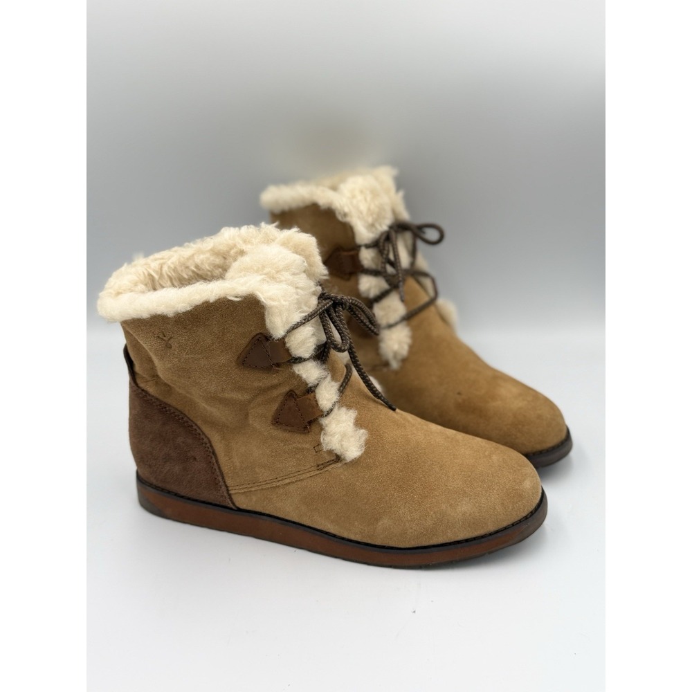 EMU Australia Featherwood Mini Ankle Boot Women's 10 Men 9 Merino Wool Lined Tan